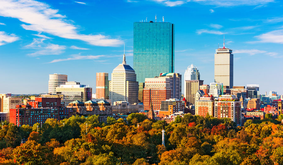 View of the skyline in Boston Massachusetts