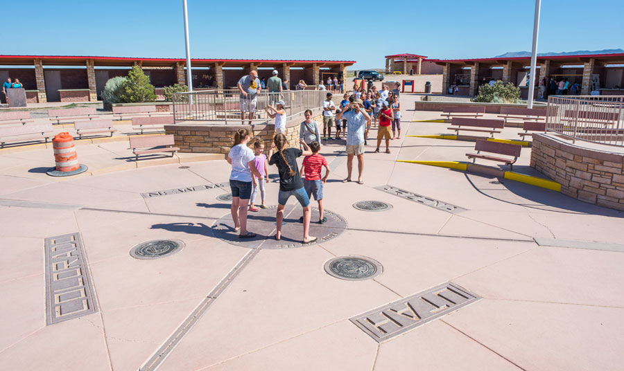 View of tourists in Four Corners Monument