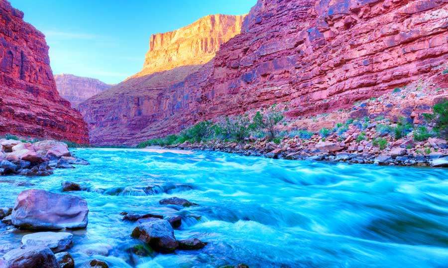 The Colorado River passing through the Grand Canyon