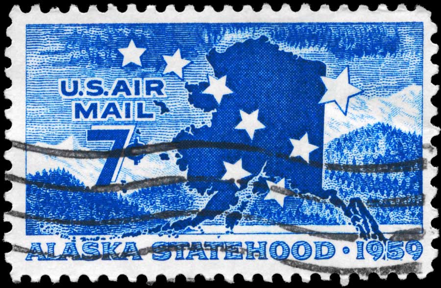 View of a post stamp in Alaska