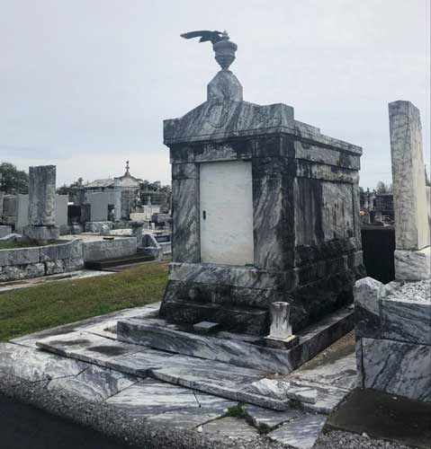 View from a cemetery in Cemetery in New Orleans, Louisiana