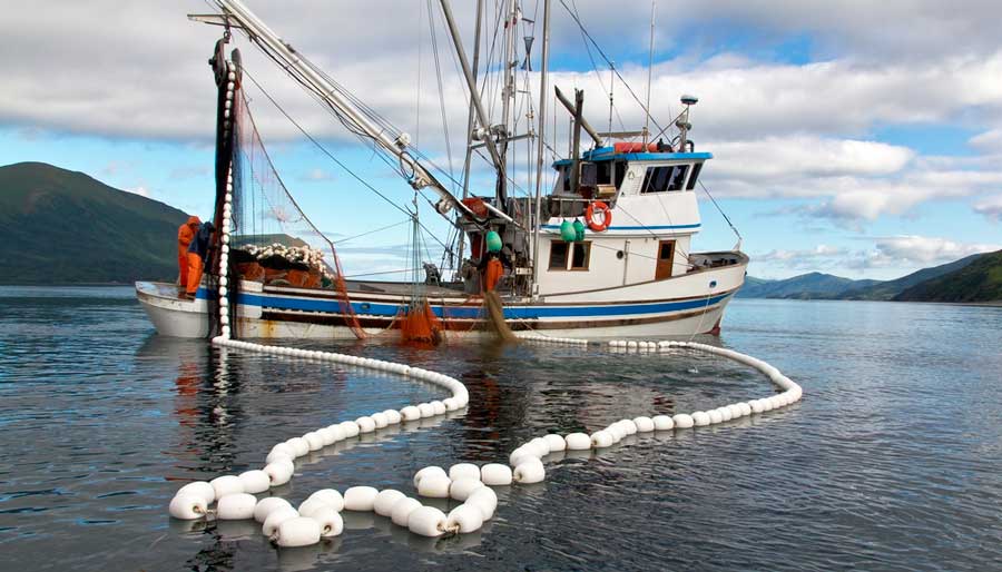 View of a fishing boat in Alaska