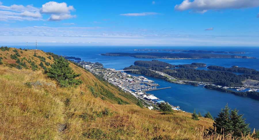 Overlooking view of the Kodiak Island