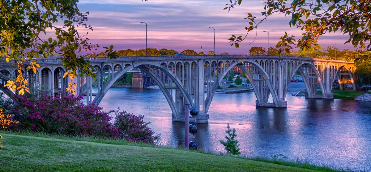 View of the Broad Street Bridge Gadsden Alabama, one of the things Alabama is known for