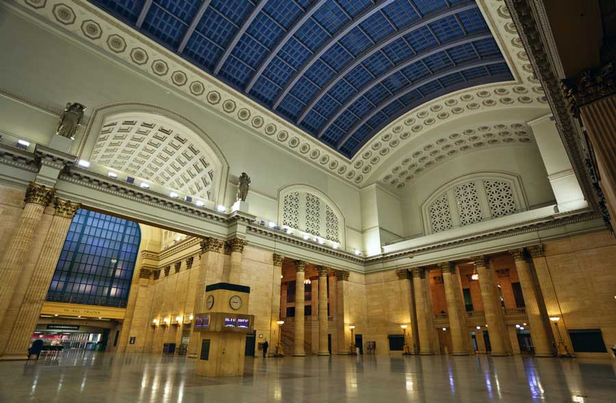 View from the inside of the Chicago Union Station