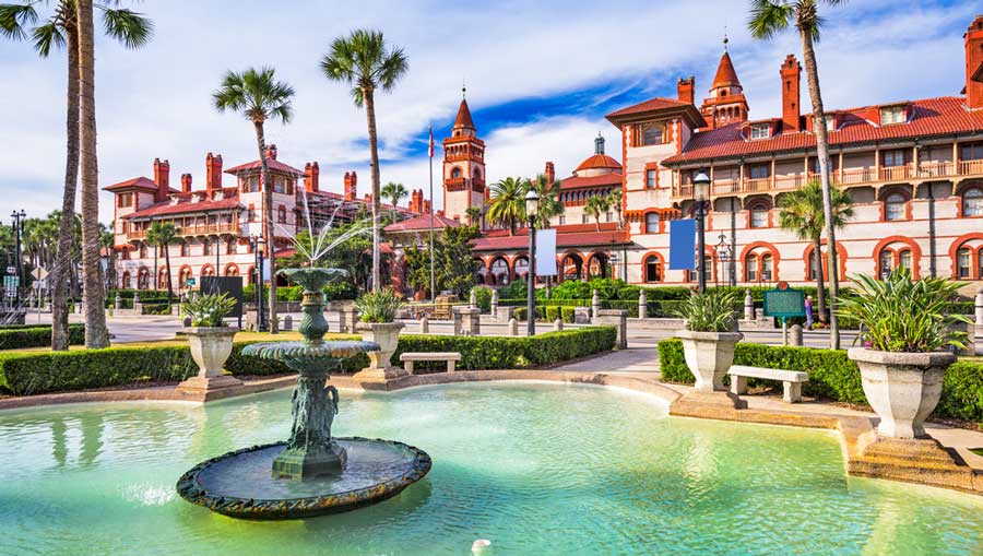 View of a water fountain in Downtown Saint Augustine