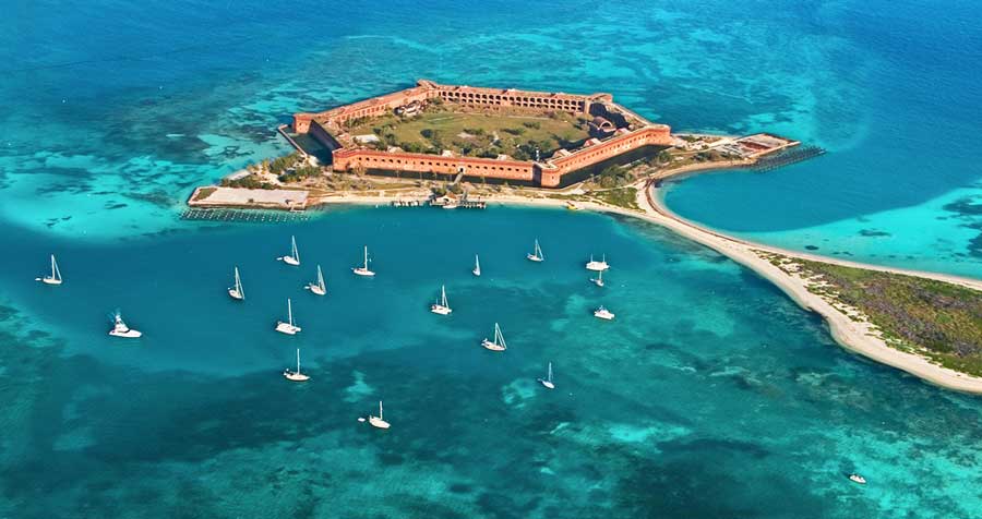 Aerial view from the Dry Tortugas National Park