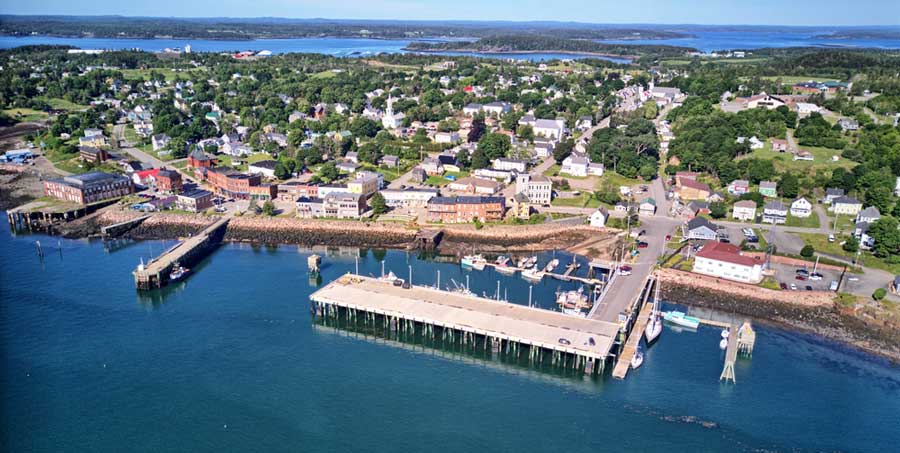 Aerial view of the Eastport in Maine