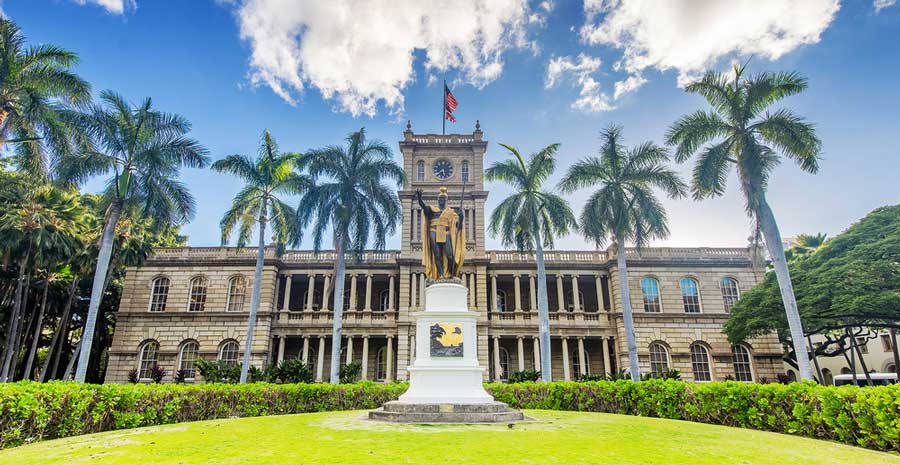 The Iolani Palace from the outside