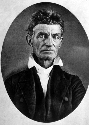 A black and white illustration of John Brown