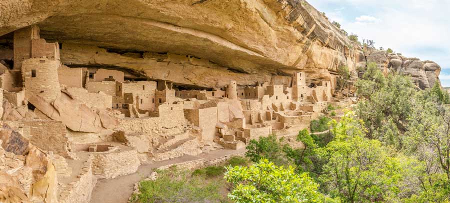 View of Cliff Palace at the Mesa Verde National Park