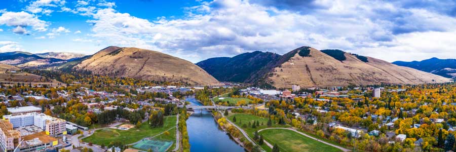 Panoramic view of Missoula in Montana