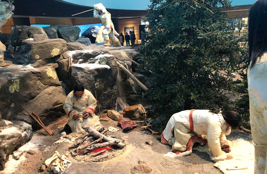 The Mashantucket Pequot life displayed inside the Mashantucket Pequot life in the Mashantucket Pequot Museum