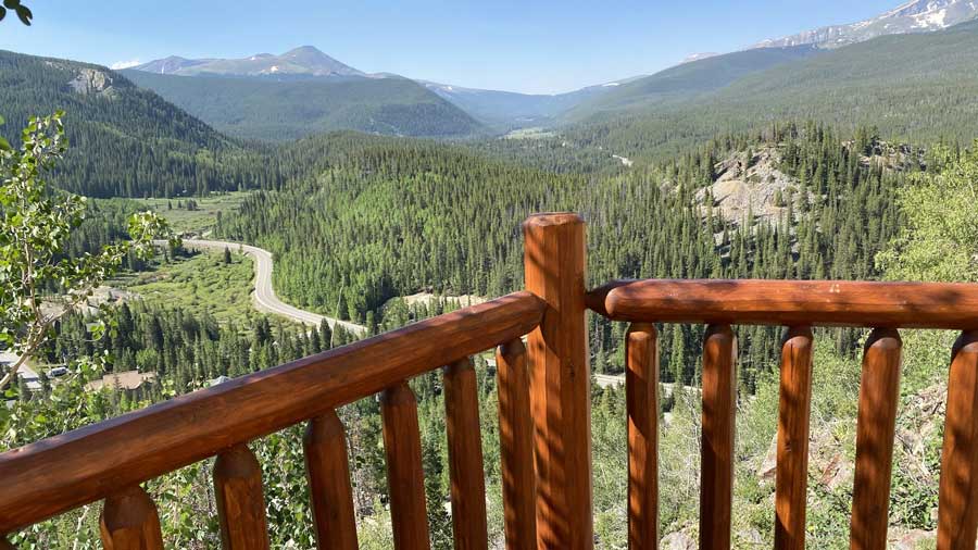 Scenic view of Rocky Mountains from a balcony in Breckenridge