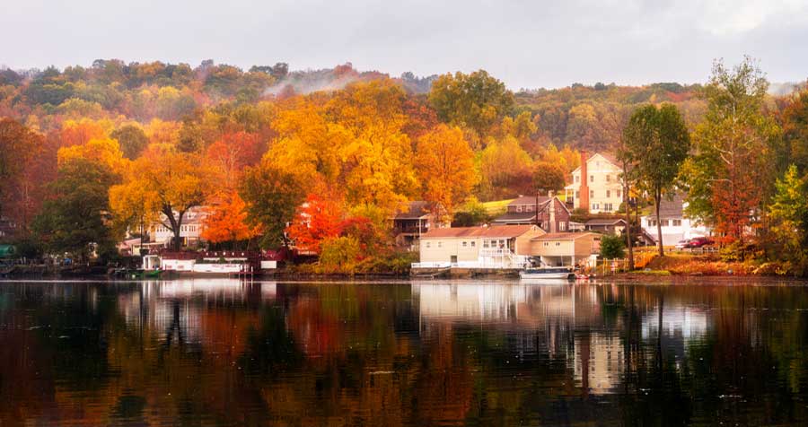 View form Shelton during fall season in Connecticut