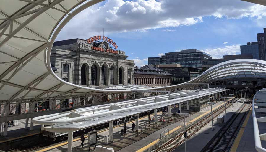 View of the Union Station in Denver from afar