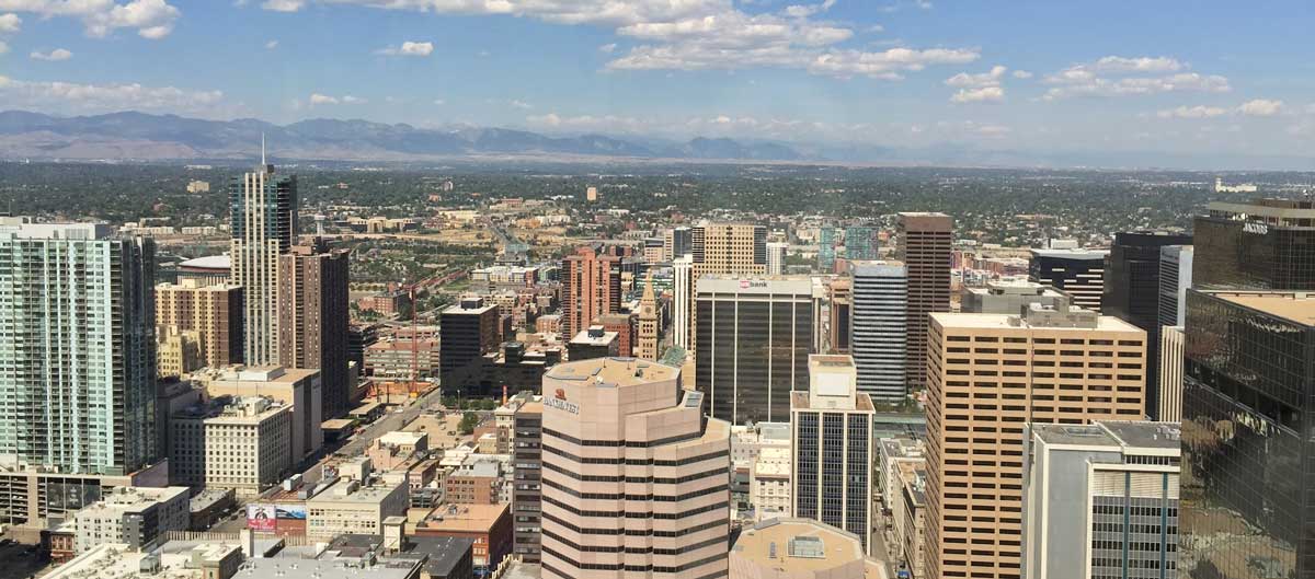 Overlooking view of buildings in Denver, one of the things Colorado is known for