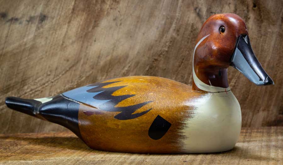 A vintage duck decoy in Maryland