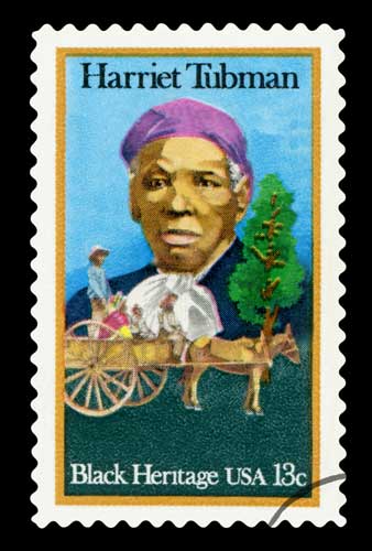 Harriet Tubman on a postage stamp