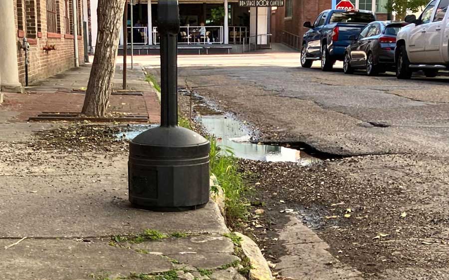 View of a road condition in Louisiana