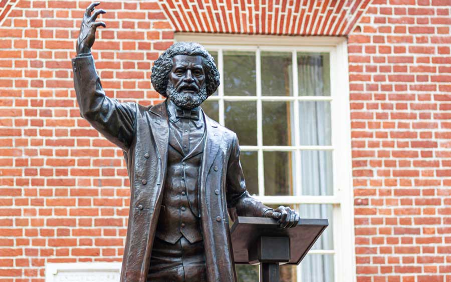 View of the statue of Frederick Douglass in Maryland