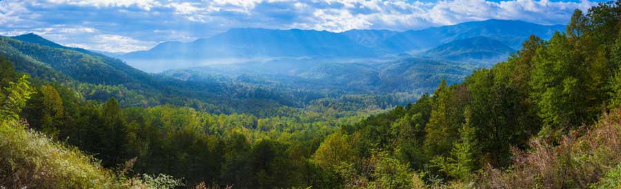 Overlooking view of the Blue Ridge Mountains