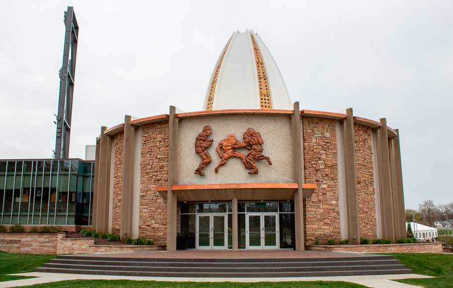 The Pro Football Hall of Fame building from the outside