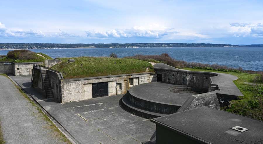 View of bunkers at the Fort Casey State Park