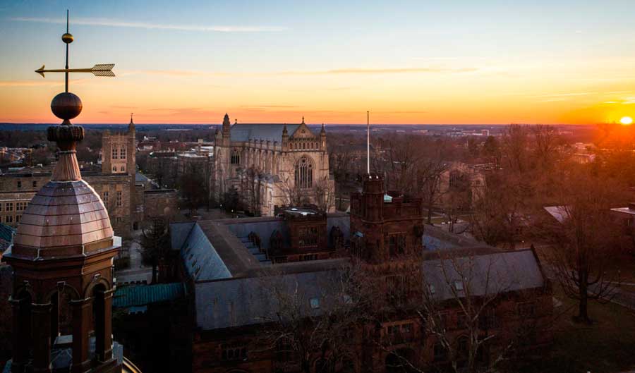 View of sunrise at the Princeton University