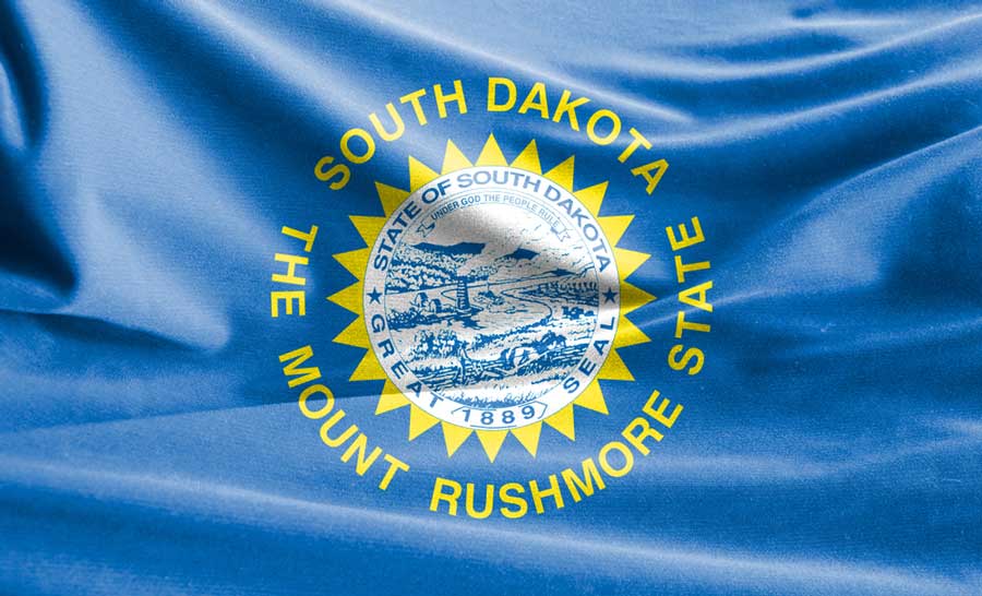 View of the South Dakota state flag
