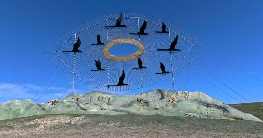 The Geese in Flight sculpture found in The Enchanted Highway