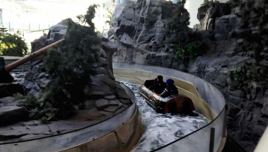 Kids enjoying a log ride in The Mall of America