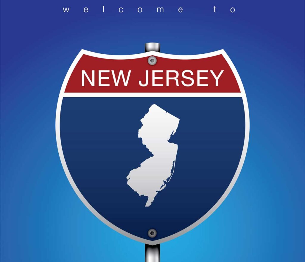 A road sign of the state of New Jersey, one of the things New Jersey is known for