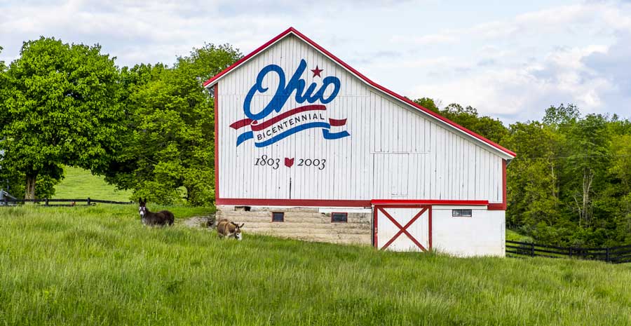 View of the Ohio Bicentennial Barn from the outside