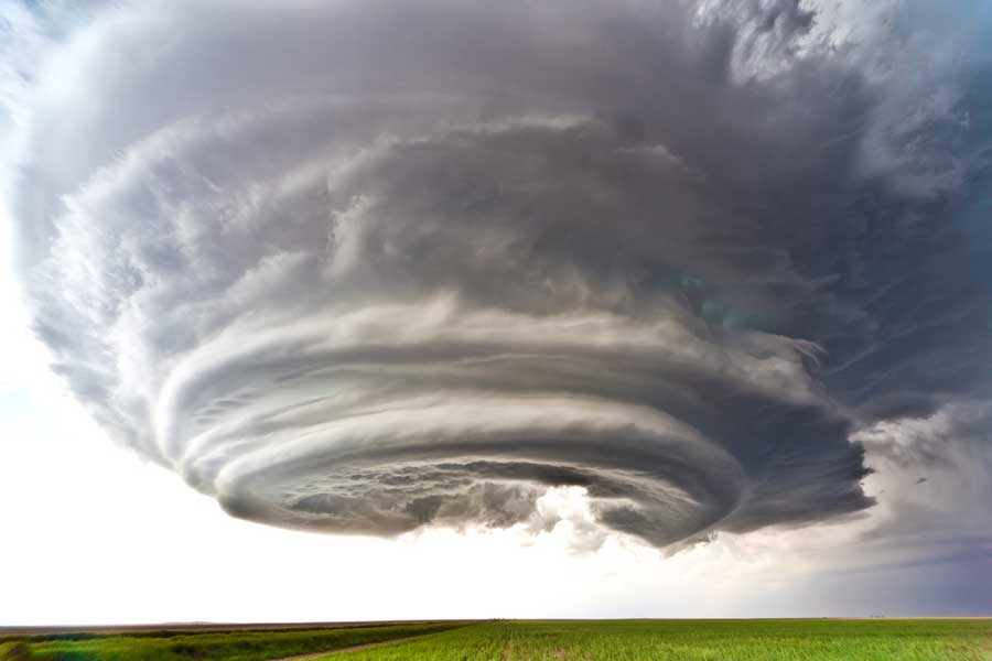 A tornado over a field in Oklahoma